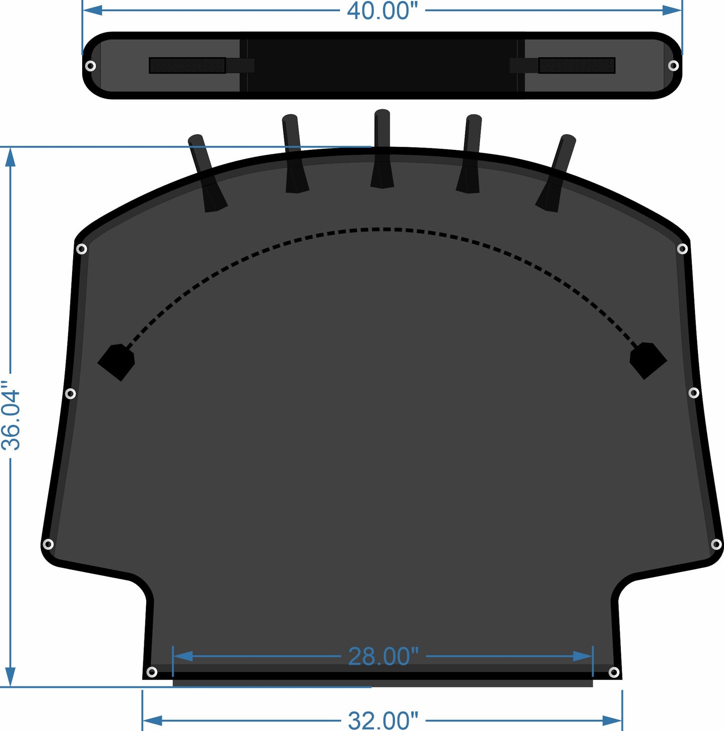 Key West T-top Storage for Hardtops 244CC, 210BR, 230BR, 250BR, 219FS, and 239FS