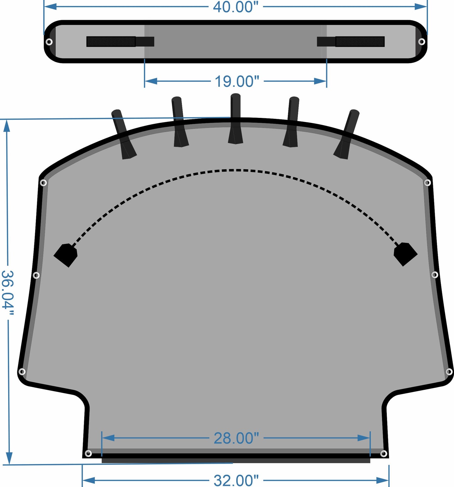 Key West T-top Storage for Hardtops 244CC, 210BR, 230BR, 250BR, 219FS, and 239FS