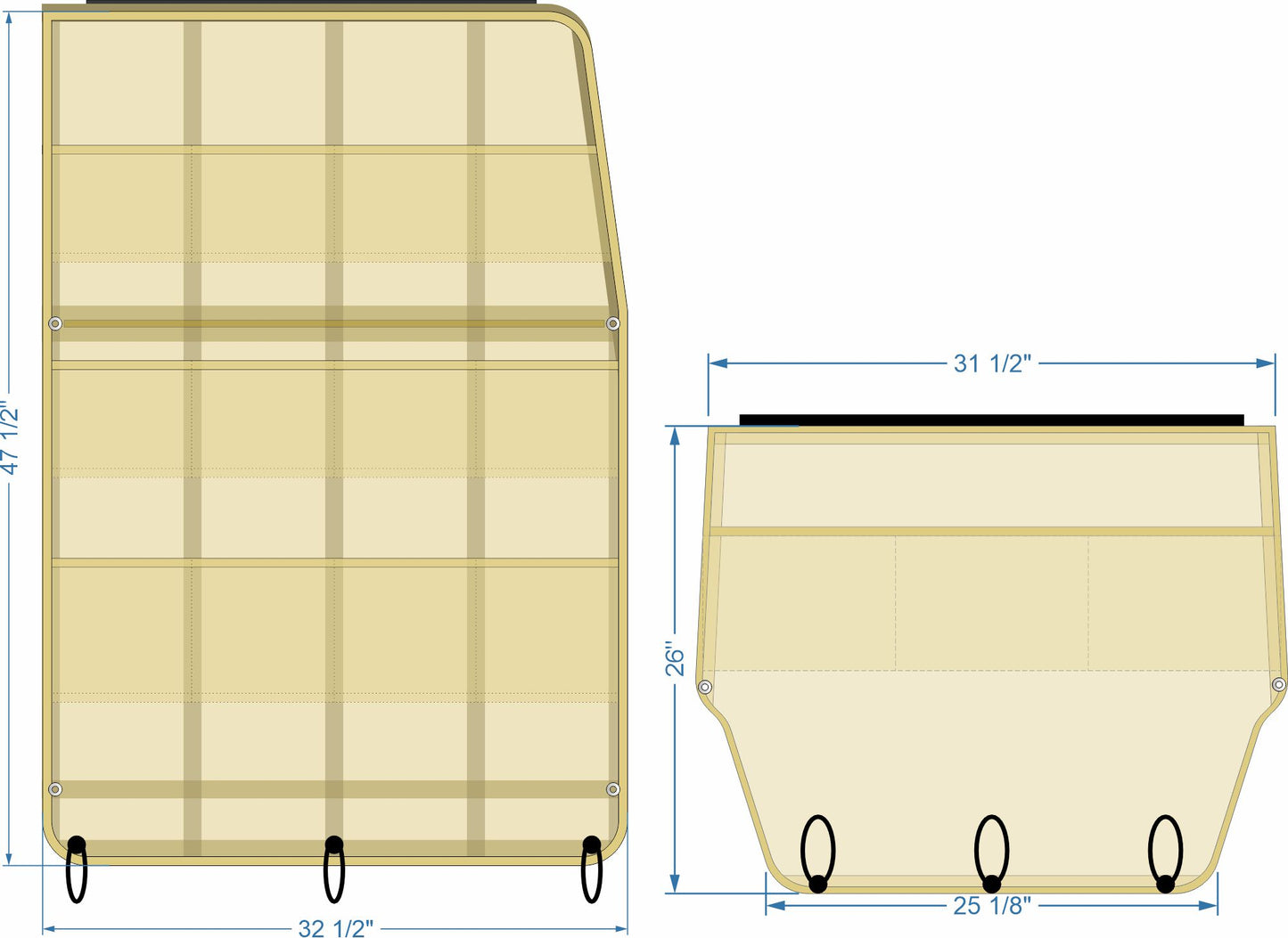 Center Console Curtain for Key West 219FS and 239FS