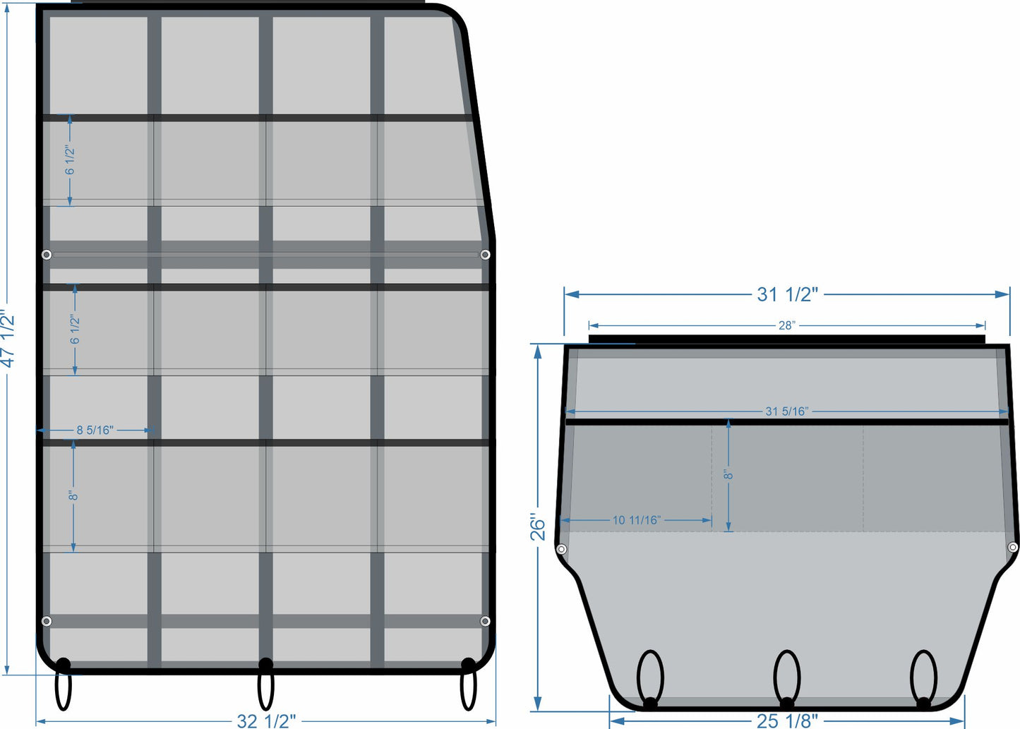 Center Console Curtain for Key West 219FS and 239FS
