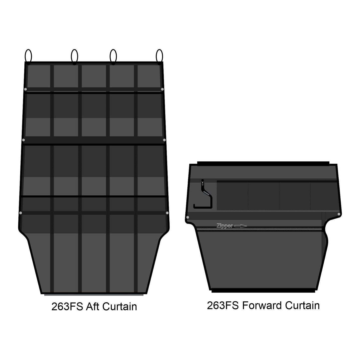 Key West 263FS Center Console Curtains