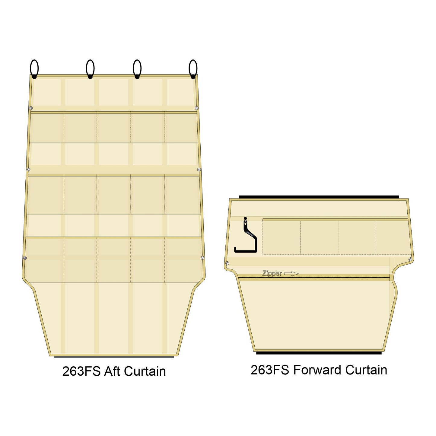 Key West 263FS Center Console Curtains